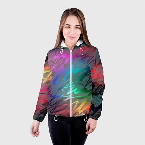 Женская куртка Узоры / 3D-Белый – фото 4