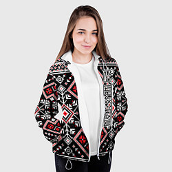 Куртка с капюшоном женская Лес мой храм, цвет: 3D-белый — фото 2