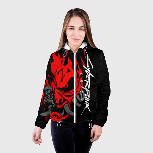 Женская куртка CYBERPUNK 2077 SAMURAI / 3D-Белый – фото 4