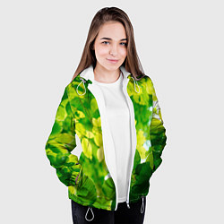 Куртка с капюшоном женская Листья, цвет: 3D-белый — фото 2