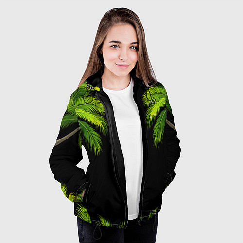 Женская куртка Пальмы / 3D-Черный – фото 3