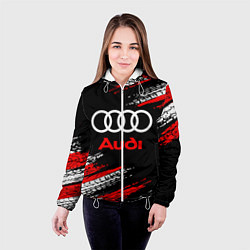 Куртка с капюшоном женская AUDI, цвет: 3D-белый — фото 2