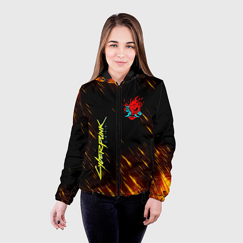 Женская куртка CYBERPUNK 2077 / 3D-Черный – фото 4