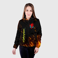 Куртка с капюшоном женская CYBERPUNK 2077, цвет: 3D-черный — фото 2