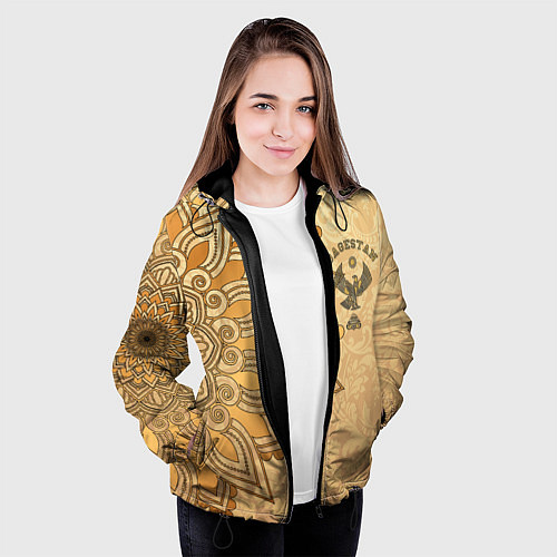 Женская куртка Дагестан в золоте / 3D-Черный – фото 3