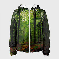 Куртка с капюшоном женская Лес, цвет: 3D-белый