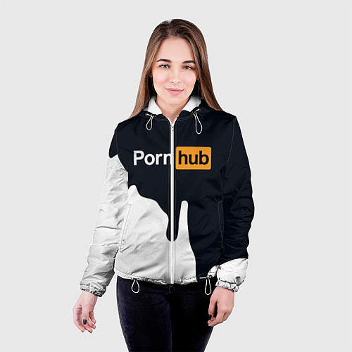 Женская куртка Pornhub / 3D-Белый – фото 4