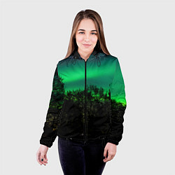 Куртка с капюшоном женская Северное сияние, цвет: 3D-черный — фото 2