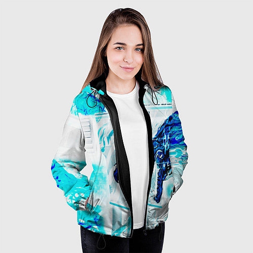 Женская куртка CS GO HOWL ВОЙ / 3D-Черный – фото 3