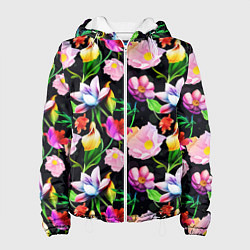 Куртка с капюшоном женская Разноцветие, цвет: 3D-белый