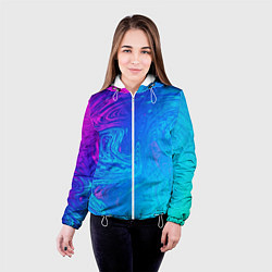Куртка с капюшоном женская BACKGROUND IN NEON, цвет: 3D-белый — фото 2