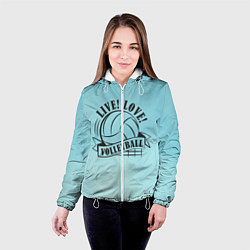 Куртка с капюшоном женская LIVE! LOVE! VOLLEYBALL!, цвет: 3D-белый — фото 2