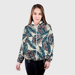 Куртка с капюшоном женская Тихие тропики, цвет: 3D-белый — фото 2