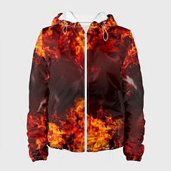 Куртка с капюшоном женская Огонь, цвет: 3D-белый