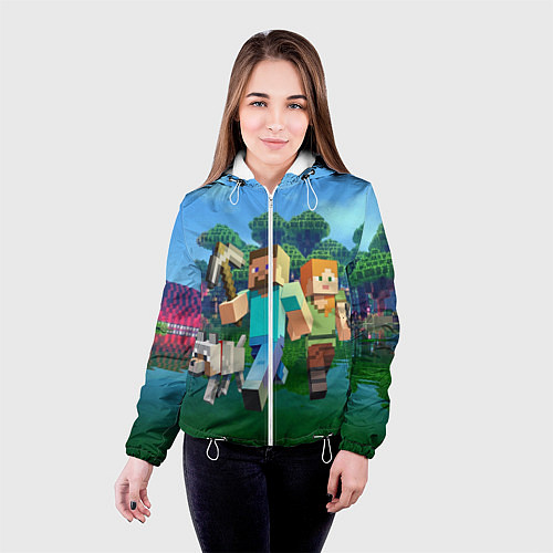 Женская куртка Minecraft / 3D-Белый – фото 4