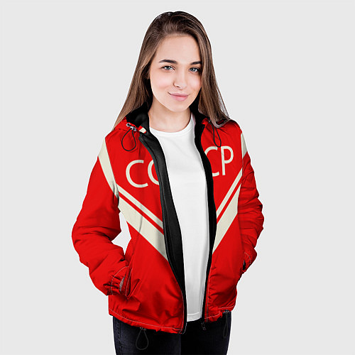 Женская куртка СССР хоккейная форма / 3D-Черный – фото 3