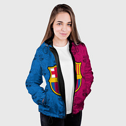 Куртка с капюшоном женская FC BARCELONA, цвет: 3D-черный — фото 2