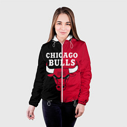 Куртка с капюшоном женская Чикаго Буллз, цвет: 3D-белый — фото 2
