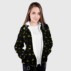 Куртка с капюшоном женская Ночные взгляды, цвет: 3D-белый — фото 2