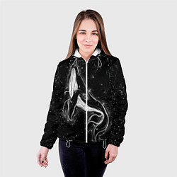 Куртка с капюшоном женская Космический Кит, цвет: 3D-белый — фото 2