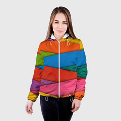 Куртка с капюшоном женская COLORS GEOMETRY, цвет: 3D-белый — фото 2