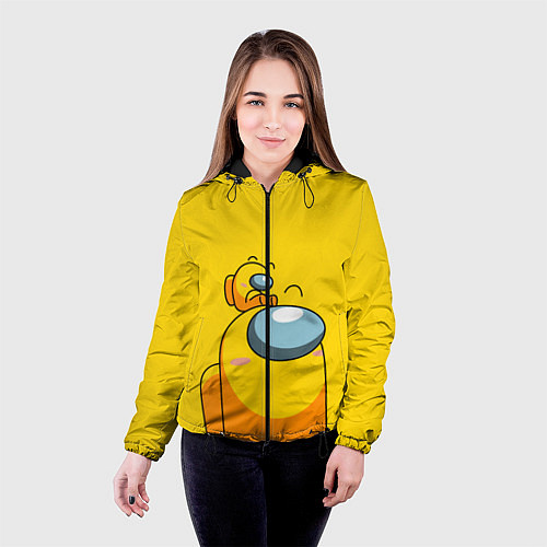 Женская куртка AMONG US YELLOW / 3D-Черный – фото 4