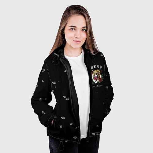 Женская куртка Тигр спина / 3D-Черный – фото 3