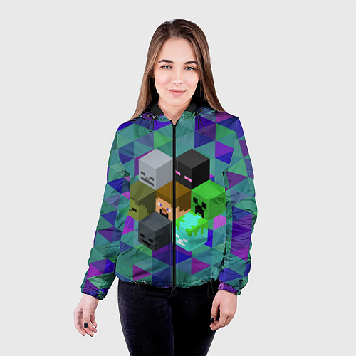 Женская куртка Minecraft / 3D-Черный – фото 4