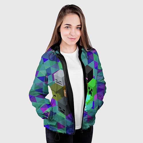 Женская куртка Minecraft / 3D-Черный – фото 3