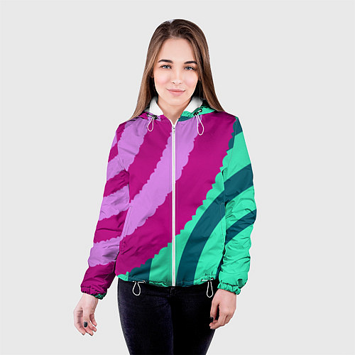 Женская куртка Узор круги / 3D-Белый – фото 4