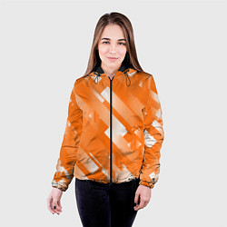 Куртка с капюшоном женская Оранжевый градиент, цвет: 3D-черный — фото 2