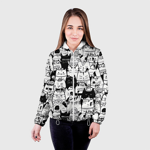 Женская куртка Котики / 3D-Белый – фото 4