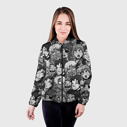 Куртка с капюшоном женская 8 bit ahegao, цвет: 3D-черный — фото 2