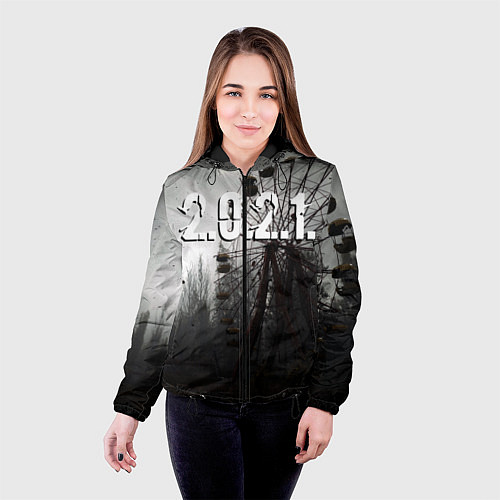 Женская куртка 2021 / 3D-Черный – фото 4
