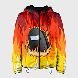 Куртка с капюшоном женская Among Us Fire Z, цвет: 3D-черный