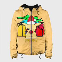 Куртка с капюшоном женская New Year Pikachu, цвет: 3D-черный