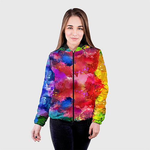 Женская куртка Брызги красок / 3D-Черный – фото 4