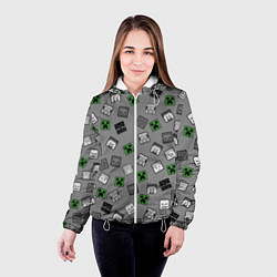 Куртка с капюшоном женская Minecraft, цвет: 3D-белый — фото 2