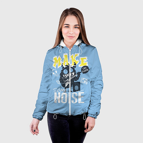 Женская куртка Монстр рока / 3D-Белый – фото 4