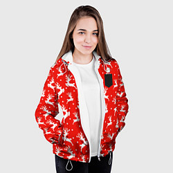 Куртка с капюшоном женская Снеговик в кармане, цвет: 3D-белый — фото 2