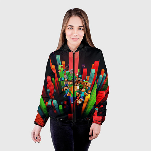 Женская куртка MINECRAFT GAME S / 3D-Черный – фото 4