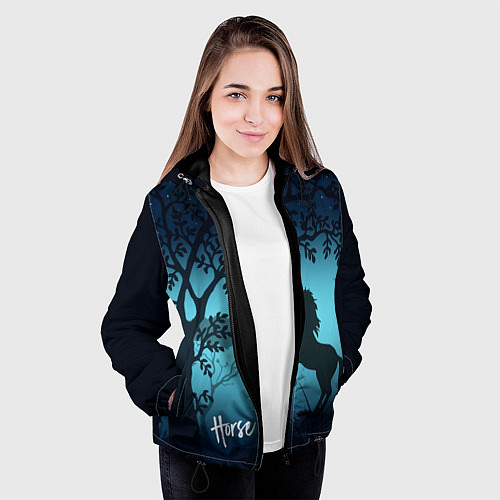 Женская куртка Конь / 3D-Черный – фото 3