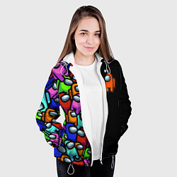 Куртка с капюшоном женская Among us, цвет: 3D-белый — фото 2