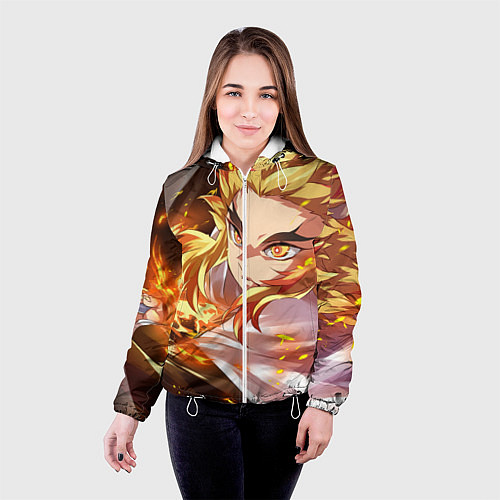 Женская куртка Клинок Рассекающий Демонов / 3D-Белый – фото 4