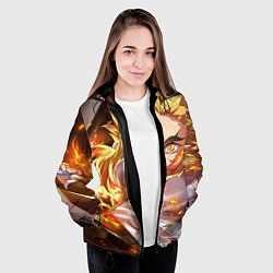 Куртка с капюшоном женская Клинок Рассекающий Демонов, цвет: 3D-черный — фото 2
