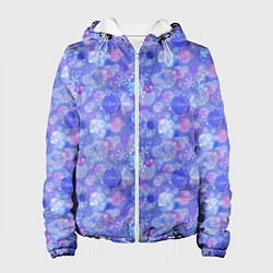 Куртка с капюшоном женская Снежинки, цвет: 3D-белый