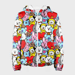 Куртка с капюшоном женская BT21 BTS, цвет: 3D-белый