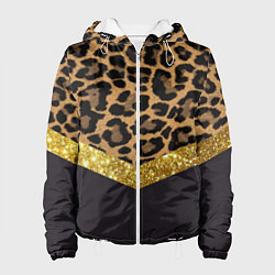 Куртка с капюшоном женская Леопардовый принт, цвет: 3D-белый