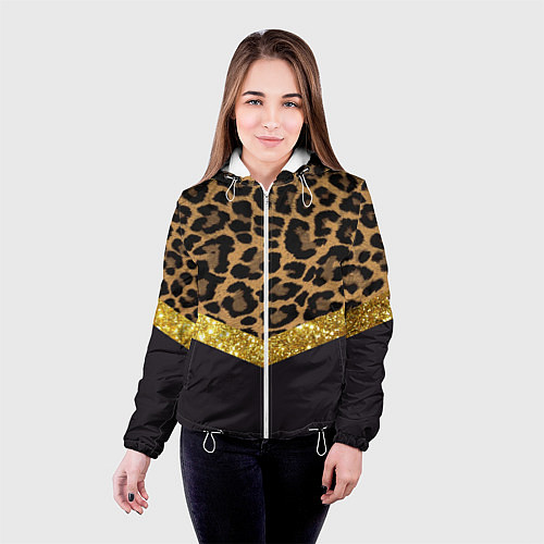 Женская куртка Леопардовый принт / 3D-Белый – фото 4
