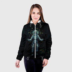 Куртка с капюшоном женская Космонавт, цвет: 3D-белый — фото 2